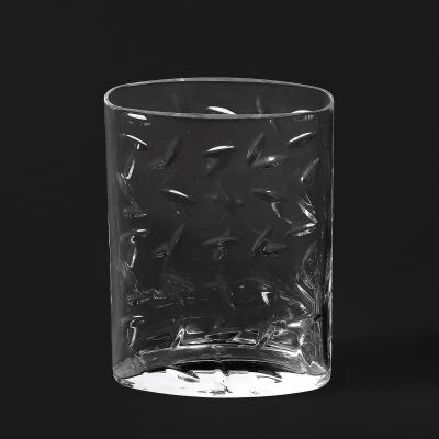  Tiffany Co Mid Century Modernist Cut Crystal Vase w Leaf Form Motif Signed Tiffany and Co