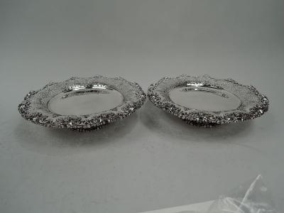  Tiffany Co Pair of Antique Tiffany American Classical Sterling Silver Compotes