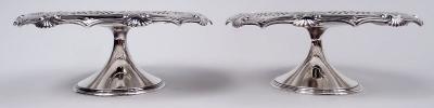  Tiffany Co Pair of Antique Tiffany Edwardian Classical Sterling Silver Compotes