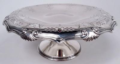  Tiffany Co Pair of Antique Tiffany Edwardian Classical Sterling Silver Compotes