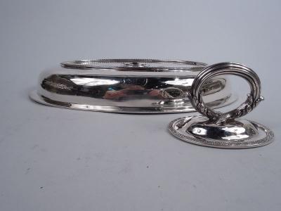  Tiffany Co Pair of Early Tiffany Etruscan Sterling Silver Covered Serving Dishes