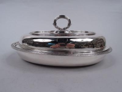  Tiffany Co Pair of Early Tiffany Etruscan Sterling Silver Covered Serving Dishes