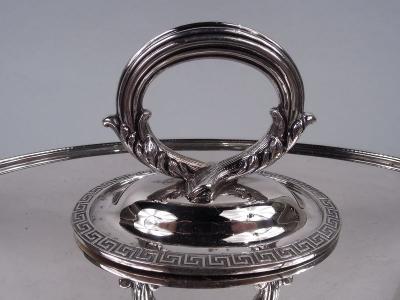  Tiffany Co Pair of Early Tiffany Etruscan Sterling Silver Covered Serving Dishes