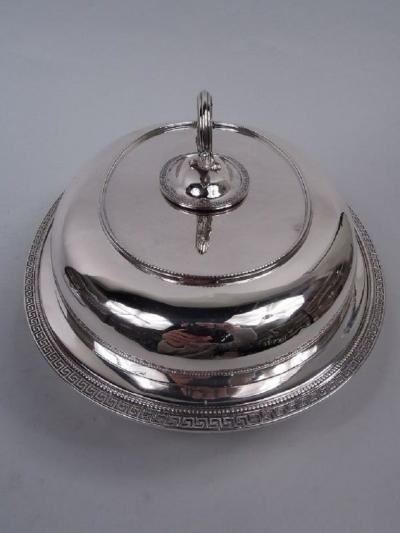  Tiffany Co Pair of Early Tiffany Etruscan Sterling Silver Covered Serving Dishes