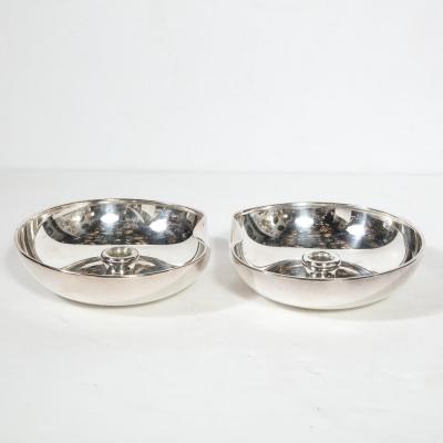  Tiffany Co Pair of Modernist Sterling Candle Holders by Elsa Peretti for Tiffany Co 