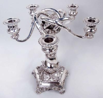  Tiffany Co Pair of Sumptuous Tiffany Victorian Classical 5 Light Candelabra