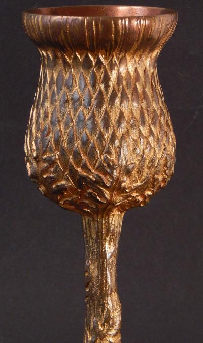  Tiffany Co Pair of Thistle Goblets by Tiffany Bronze 