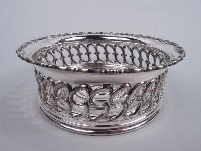  Tiffany Co Pair of Tiffany Edwardian Classical Silver Plated Wine Bottle Coasters