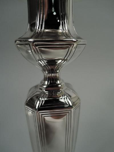  Tiffany Co Pair of Tiffany Edwardian Georgian Sterling Silver Candlesticks