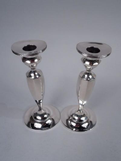  Tiffany Co Pair of Tiffany Edwardian Georgian Sterling Silver Candlesticks