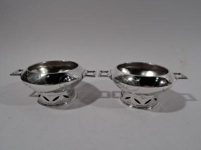  Tiffany Co Pair of Tiffany Japonesque Open Salts with Early Union Square Mark