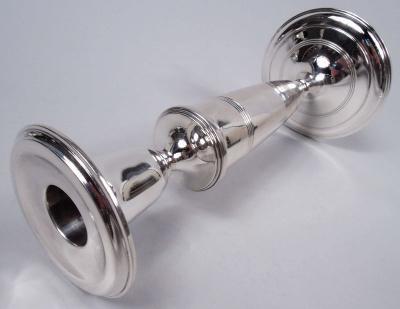  Tiffany Co Pair of Tiffany Modern Classical Sterling Silver Candlesticks