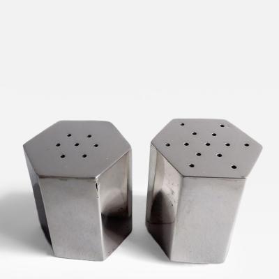  Tiffany Co Pair of Tiffany Retro Deco Sterling Silver Salt Pepper Shakers