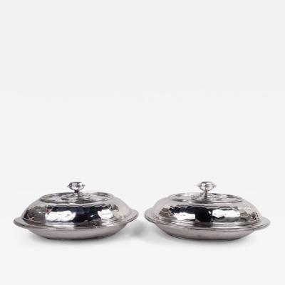  Tiffany Co Pair of Tiffany Saint Dunstan Sterling Silver Covered Vegetable Dishes