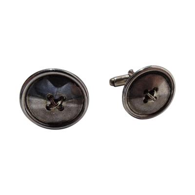  Tiffany Co Pair of Tiffany Sterling Silver 18k Gold Jokey Button Cufflinks