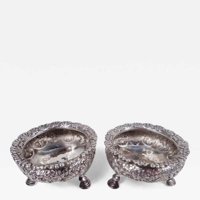  Tiffany Co Pair of Tiffany Victorian Classical Sterling Silver Open Salts