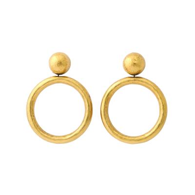  Tiffany Co Paloma Picasso for Tiffany Co 18K Yellow Gold Hammered Hoop Earrings
