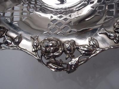  Tiffany Co Pretty Edwardian Sterling Silver Rosebud Basket by Tiffany