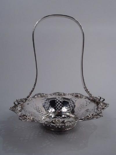  Tiffany Co Pretty Edwardian Sterling Silver Rosebud Basket by Tiffany