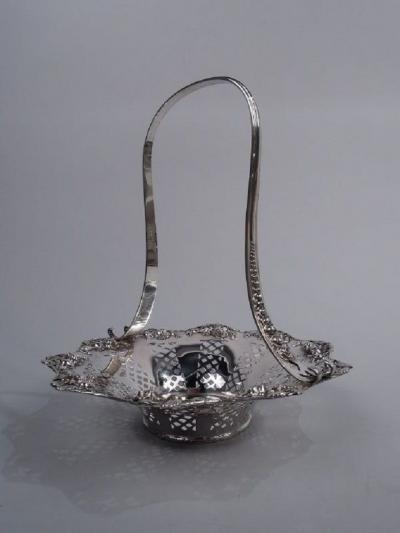  Tiffany Co Pretty Edwardian Sterling Silver Rosebud Basket by Tiffany