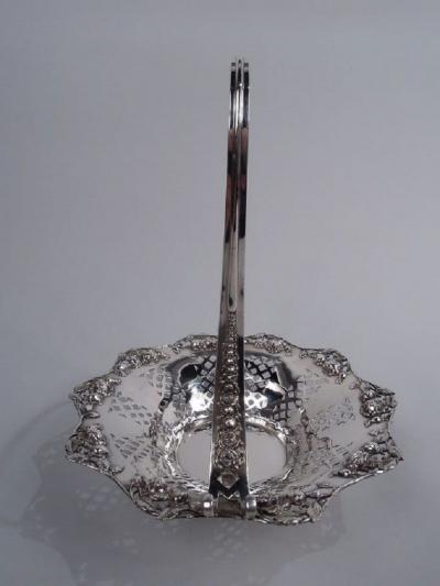  Tiffany Co Pretty Edwardian Sterling Silver Rosebud Basket by Tiffany