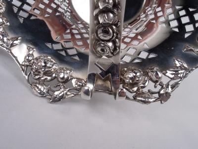  Tiffany Co Pretty Edwardian Sterling Silver Rosebud Basket by Tiffany