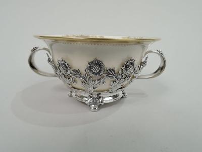  Tiffany Co Rare Tiffany Chrysanthemum Bouillon Bowls Original Lenox Inserts