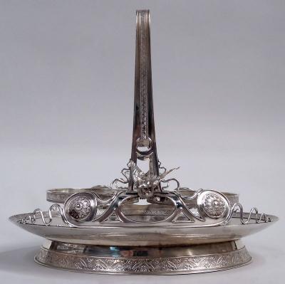  Tiffany Co Rare Tiffany Sterling Silver Decanter Set in Historic Japanese Pattern