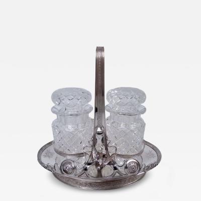  Tiffany Co Rare Tiffany Sterling Silver Decanter Set in Historic Japanese Pattern