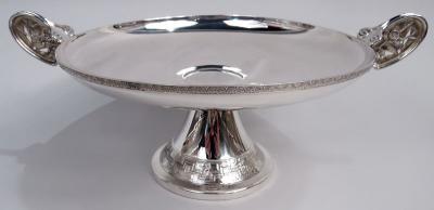  Tiffany Co Rare Tiffany Sterling Silver Footed Bowl in Historic Japanese Pattern