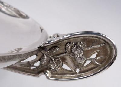  Tiffany Co Rare Tiffany Sterling Silver Footed Bowl in Historic Japanese Pattern