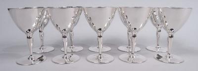  Tiffany Co Set of 10 Tiffany American Art Deco Sterling Silver Cocktail Cups