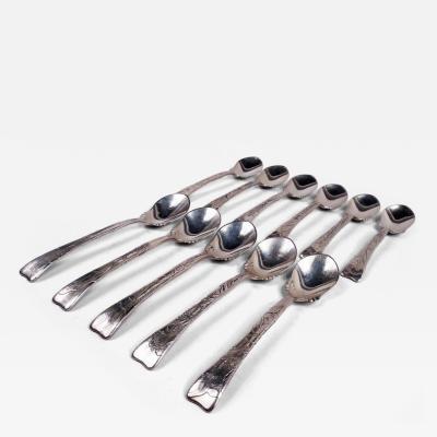  Tiffany Co Set of 11 Tiffany Lap Over Edge Sterling Silver Ice Cream Spoons