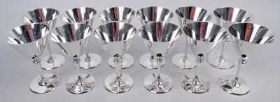  Tiffany Co Set of 12 Antique Tiffany Art Deco Sterling Silver Cocktail Cups