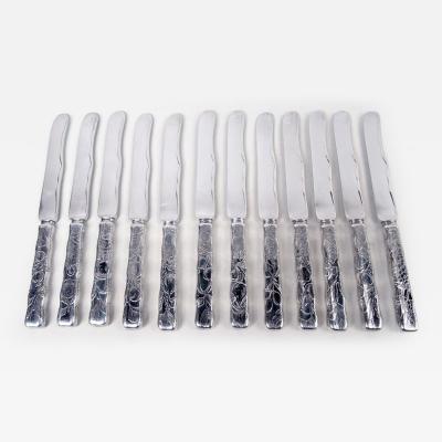  Tiffany Co Set of 12 Tiffany Lap Over Edge Sterling Silver Dessert Knives