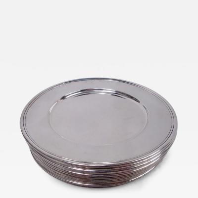 Tiffany Co Set of 12 Tiffany Modern Sterling Silver Bread Butter Plates