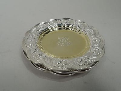  Tiffany Co Set of 3 Tiffany Chrysanthemum Sterling Silver Butter Pats
