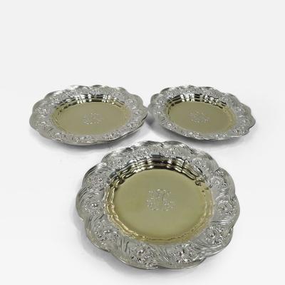  Tiffany Co Set of 3 Tiffany Chrysanthemum Sterling Silver Butter Pats