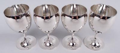  Tiffany Co Set of 4 Tiffany Georgian Sterling Silver Goblets