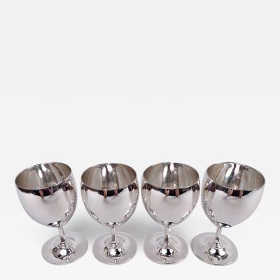  Tiffany Co Set of 4 Tiffany Georgian Sterling Silver Goblets