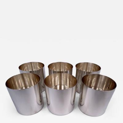  Tiffany Co Set of 6 Tiffany American Midcentury Modern Sterling Silver Tumblers