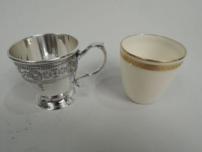  Tiffany Co Set of 6 Tiffany Edwardian Regency Demitasse Holders Lenox Liners