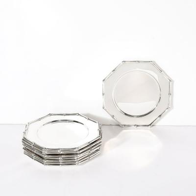  Tiffany Co Set of Twelve Tiffany Co Sterling Silver Bamboo Pattern Charger Dinner Plates
