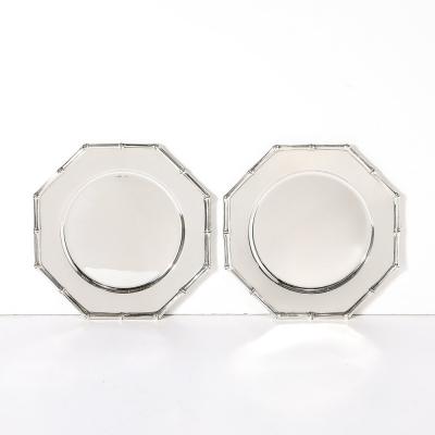  Tiffany Co Set of Twelve Tiffany Co Sterling Silver Bamboo Pattern Charger Dinner Plates
