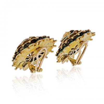 Tiffany Co TIFFANY 18K YELLOW GOLD VINTAGE FLOWER EARRINGS