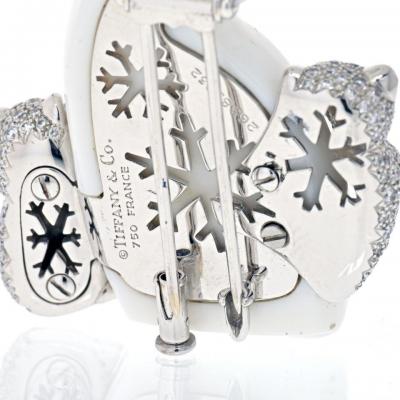  Tiffany Co TIFFANY CO 18K WHITE GOLD CHALCEDONY POLAR BEAR BROOCH