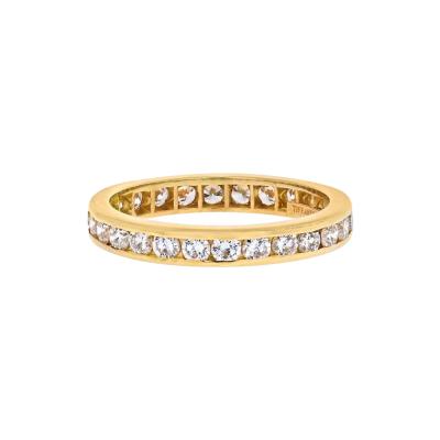  Tiffany Co TIFFANY CO 18K YELLOW GOLD 3MM DIAMOND 0 59CTS ETERNITY BAND