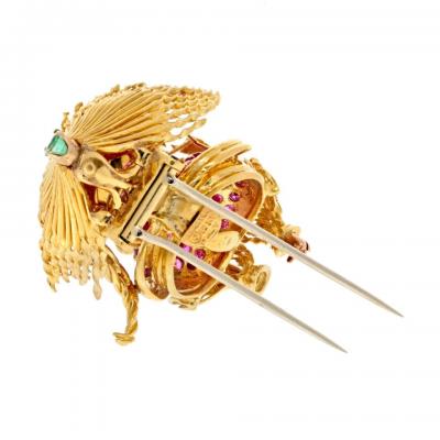  Tiffany Co TIFFANY CO 18K YELLOW GOLD ASIAN MAN EATING NOODLES BROOCH