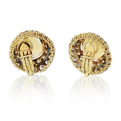  Tiffany Co TIFFANY CO 18K YELLOW GOLD CITRINE AND DIAMOND CLIP ON 12 CARAT EARRINGS