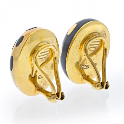  Tiffany Co TIFFANY CO 18K YELLOW GOLD CUMMINGS POSITIVE NEGATIVE EARRINGS
